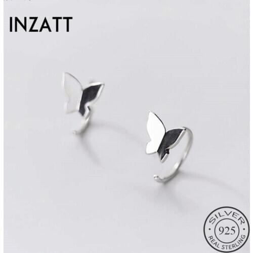 INZATT Real 925 Sterling Silver Animal Hoop Earrings For Fashion Women Party Butterfly Cute Fine Jewelry Minimalist Accessories