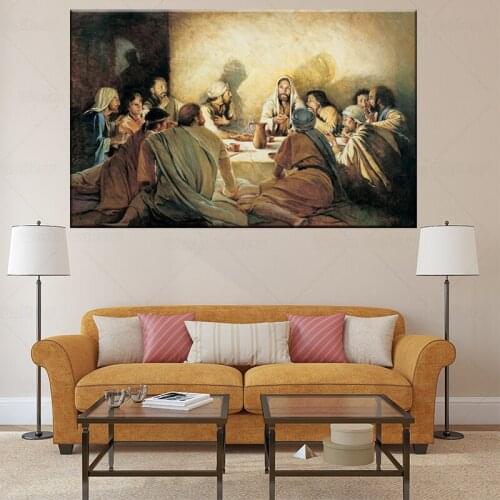 Classical Posters and Prints Wall Art Canvas Painting Jesus in the Last Dinner Decorative Painting for Living Room Home Decor