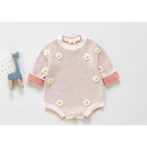 Newborn Baby Girls Romper Girls Cardigan Flower Sweater Princess Infant Baby Sweater Cotton Toddler Cardigan For Girls Clothes