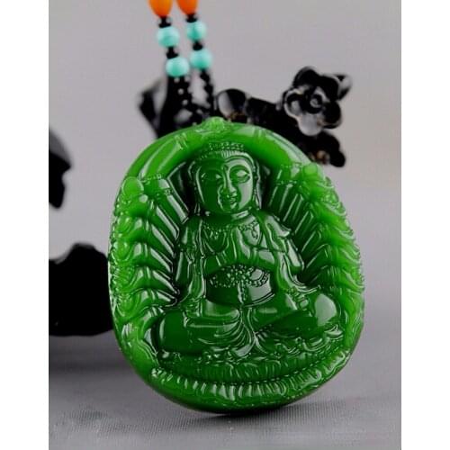 Hot Selling Natural Men Women Hand-Carved Jade Pendant Fashion Boutique Jewelry Necklace Gifts Unisex