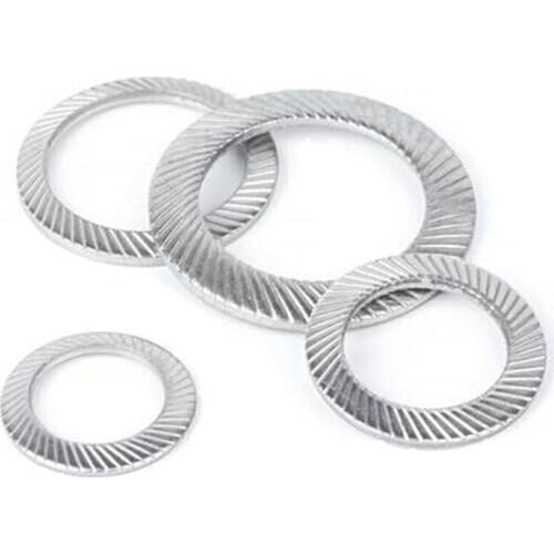 M3-M25 304 Locking gasket Stainless steel anti-loosening washer Double-sided tooth DIN9250 butterfly anti-slip pad