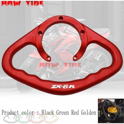 Motorcycle Accessories CNC Passenger Handgrips Hand Grip Tank Grab Bar Handles Armrest Black For KAWASAKI ZX-6R 2000-2012