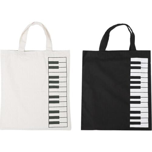 Musical Piano Note Large Shoulder Tote Top Handle Bag for Travel Shopping
