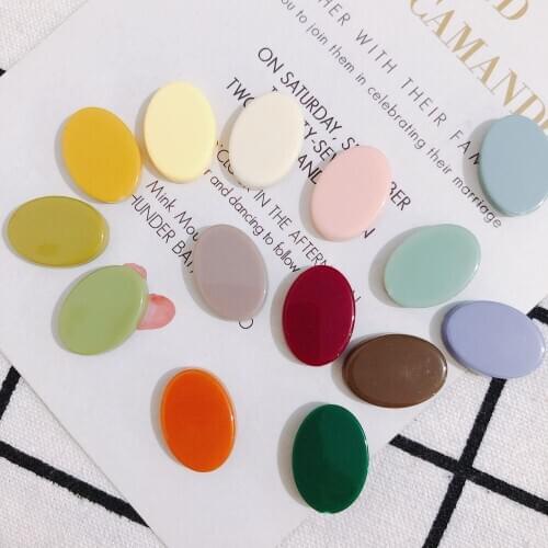 Wholesale 140pcs Solid Colors Oval Round Planar Acrylic Resin Cabochon Ornament Accessories DIY Jewelry Material Cameo 19*14*4mm
