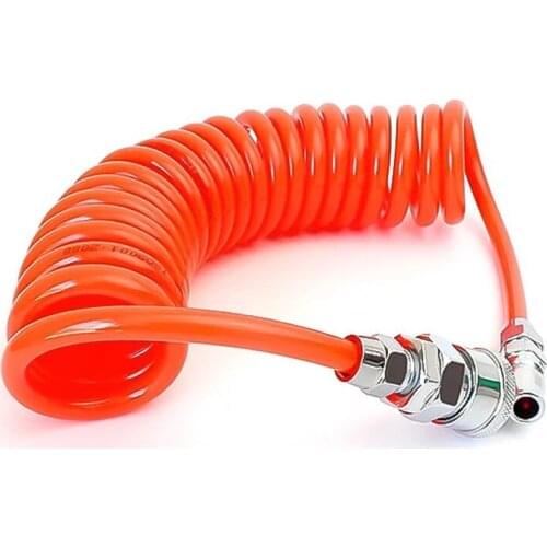 PE Flexible Spring Air Compressor Coil Hose OD 8mm x ID 5mm w/ Coupler Plug Fitting 3M 6M 9M 12M 15M
