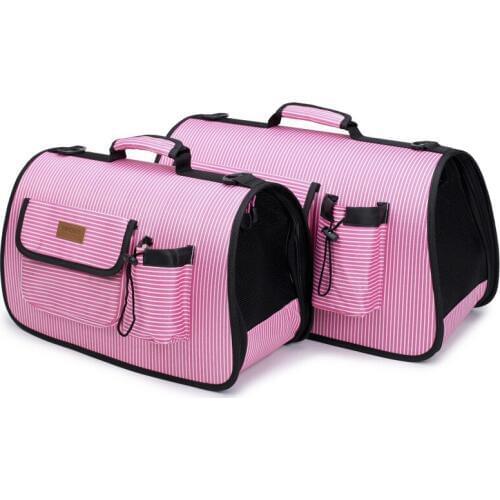 Pet Dog Fashion Striped Breathable Outdoor Travel Carries Bag Single Shoulder Handbag Slings Bag For Small Pets PB741
