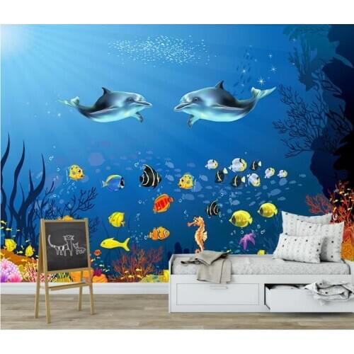 Custom photo wallpaper 3d wallpaper for walls 3 d Fashion hand-painted underwater childrens room mural background wall paper