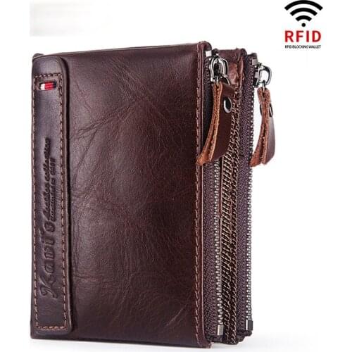HOT Genuine Crazy Horse Cowhide Leather Men Wallet Short Coin Purse Small Vintage Wallets Brand High Quality Designer