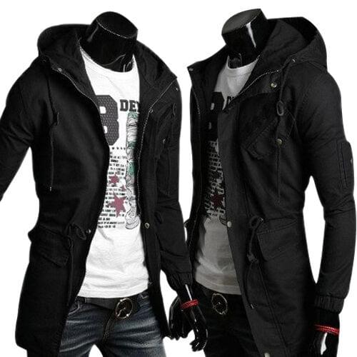 Casual Jacket Warm Winter Mens Military Fashion Coat Slim Outwear Overcoat New Solid Color Leisure Fashion Trend