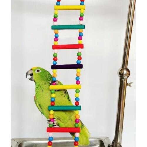 Birds Pets Bird Supplies Hanging Colorful Balls Climbing Toy 1 Pcs Parrots Ladders with Natural Wood Palomas Parrot Accessories