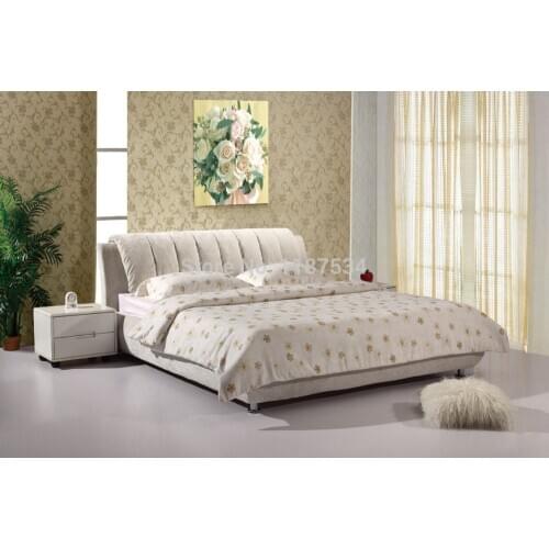 Luxury bedroom furniture bed frame king size bed fabric double soft bed E601