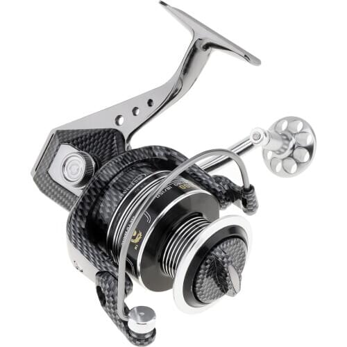 5000 Series 12+1BB 5.5:1 Full Metal Spinning Fishing Reel Max Drag 15KG / 33LB with Double Color Full Metal Line Cup