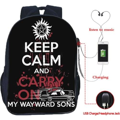 New Beautiful Supernatural USB Charge Backpack Boys Girls School Bag Fashion USB Charging knapsack Men Women Travel Bags