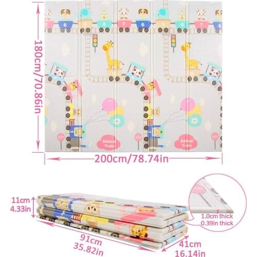 Folding Mat Foldable Baby Playmat XPE Foam Puzzle Kids Rug Toddlers Soft Crawling Pad Educational Games Toys Carpet with Bag