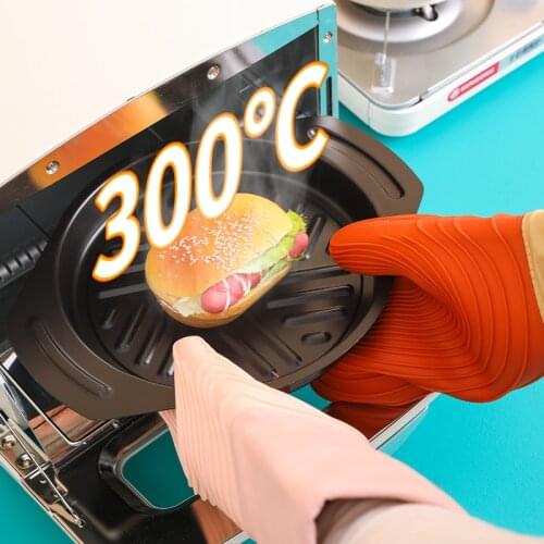 Heat Resistant Silicone Glove Bbq Grill Gloves Non-Slip Cooking Baking Barbecue Oven Gloves Kitchen Oven Mitt Baking Tools