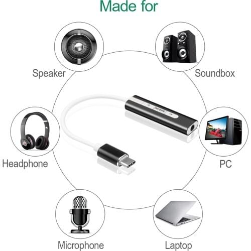 Type-C External Sound Card USB C / USB 3.0 to 3.5mm Jack Audio Microphone Headphone Adapter for Macbook PC Laptop Sound Card
