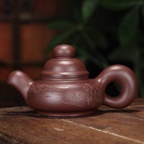 Yixing recommended pure manual famous authentic undressed ore purple clay teapot kung fu tea set wholesale and retail