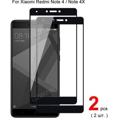 2pcs Full Cover Tempered Glass For Xiaomi Redmi Note 4X / Redmi Note 4 Screen Protector Protective Glass For Xiaomi Redmi Note 4