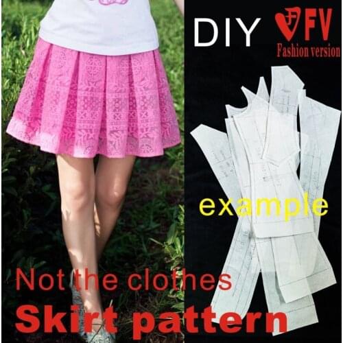 DIY handmade clothing cutting drawings womens pleated skirt skirt 1:1 making pattern BBQ-14