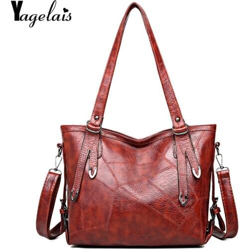 Female Casual Large Capacity Women Tote Shoulder Bag PU Leather Ladies Bucket Handbag Messenger Bag Soft Shopping Crossbody Bags