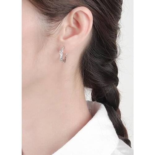 KOFSAC Trendy Irregular Earrings For Women Silver Color Jewelry Europe and America Hot Sale Stud Earring Daily Wear Female Gifts