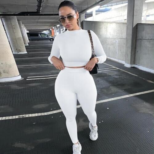 Women Sports Yoga Set Two Pieces Sportswear Autumn Spring Seamless Tracksuits Streetwear Crop Tops High Waist Pants 11 Colors
