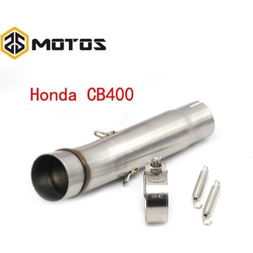 ZS MOTOS Motorcycle Exhaust Middle Pipe Link Pipe Slip-On For HONDA CB400