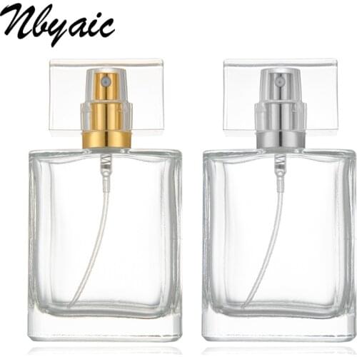 1Pcs 30ml 50ml perfume bottle Glass Refillable Perfume Bottle With Metal Spray &Empty Packaging glass perfume bottles with spray
