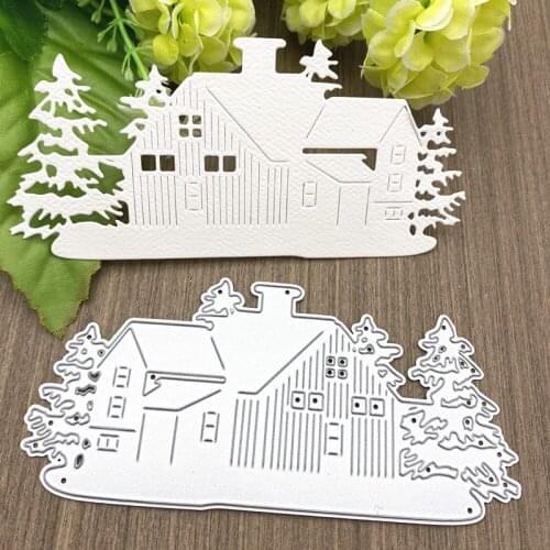 1Pcs Christmas Tree House Building Metal Cutting Dies DIY Etched Dies Craft Paper Card Making Scrapbooking Embossing New 2020