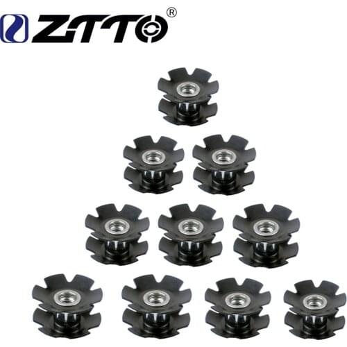 10 PCS ZTTO MTB Road Bike Bicycle Cycling Steer Tube Headset Aluminum Star Nut 1 1/8" OD28.6mm Bulk Wholesale