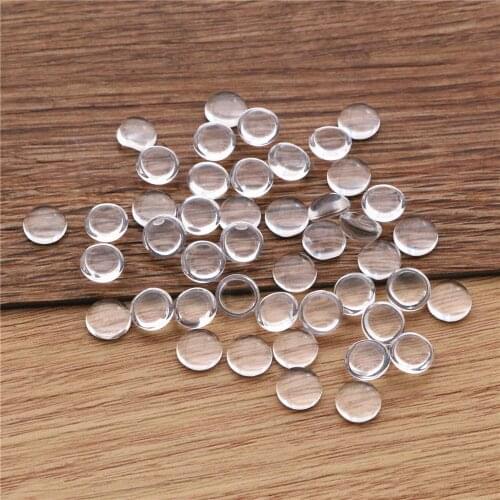 100pcs/lot 8MM Round Hemispherical Style Flat Back Clear Glass Cabochon, High Quality, Lose Money Promotion!!!(Z4-13)