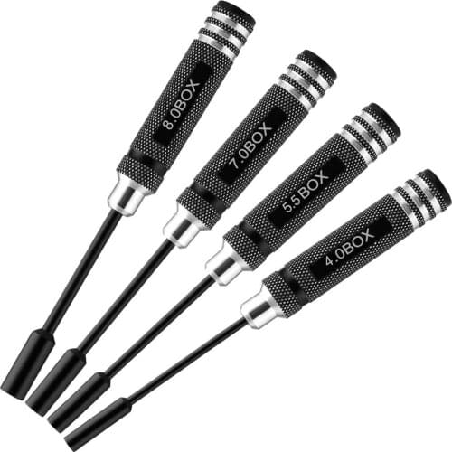 4PCS Hex Nut ScrewDriver Set RC Repair Tools Kit 4.0/5.5/7.0/8.0mm for RC Car Helicopter Quadcopter FPV Drone Fixed-Wing Socket