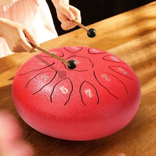 8 inch Steel Tongue Drum 11 Tone Hand Pan Tank Drum Percussion Musical Instrument with Drum Mallets Carry Bag