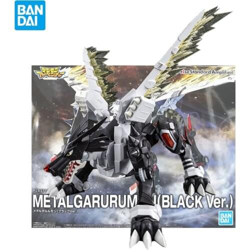 Bandai Digimon Adventure Black MetalGarurumon PB Figure-rise FRS Anime Assembly Collectable Model Toys Kids Birthday Gift 13CM