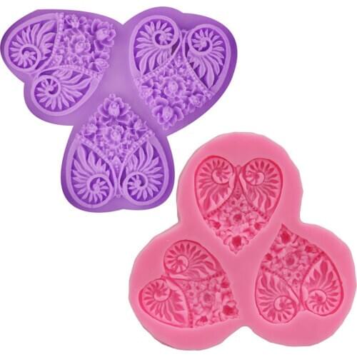 Flower love woven cake mold DIY silicone chocolate fondant baking tool ice lattice mold glue drop mold