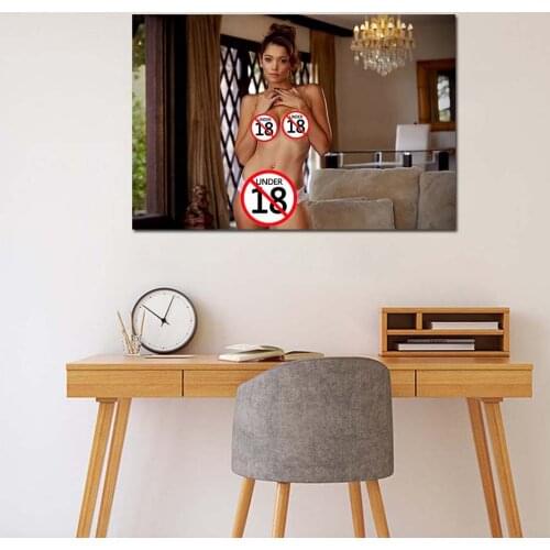 Sexy Girl in the Living Room Photo Decorative Posters and Prints Wall Art Canvas Painting Wall Picture For Home Decor