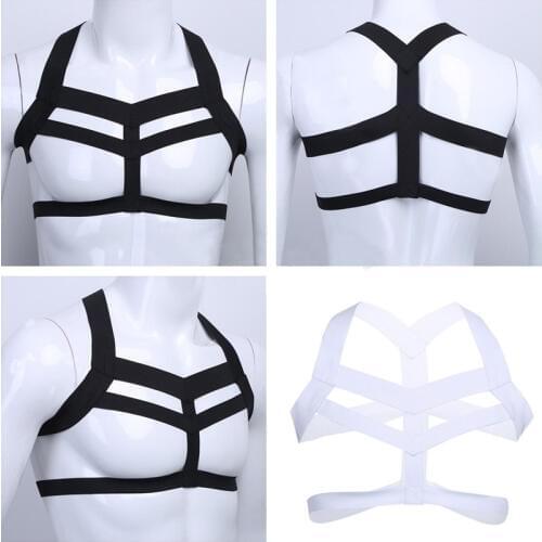 Elastic Short Coat Fitness Tanks Sexy Vest Discipline Bondage Men Lash Harness Male Gay Lingerie Maltreat Sex Bandage Short Tops
