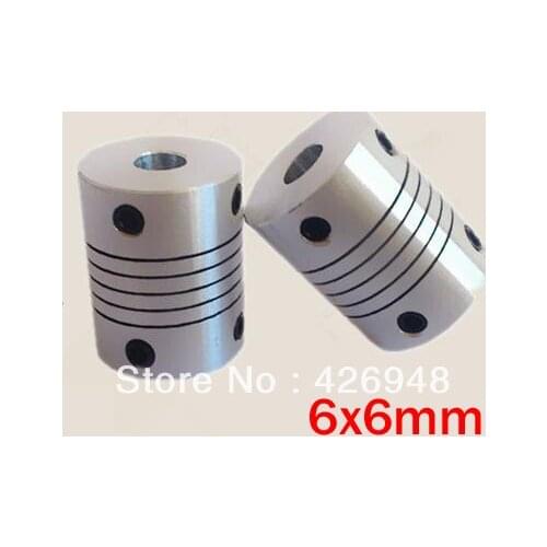 30pcs/lot 6x6mm CNC Motor Jaw Shaft Coupler 6mm to 6mm Flexible Coupling OD 19x25mm (D19 L25)