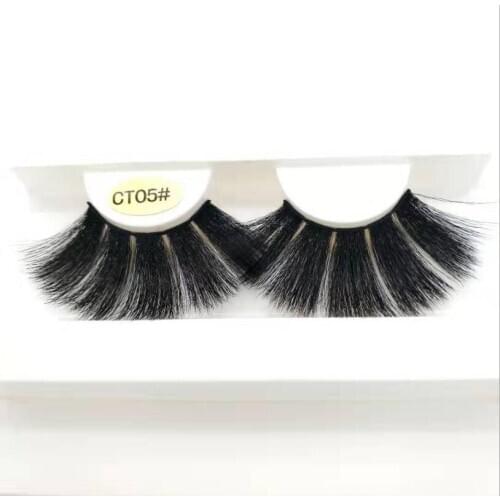 HBZGTLAD new 25mm false eyelashes long section CT07# false eyelashes silk water mink pure hand sharpening soft eyelashes