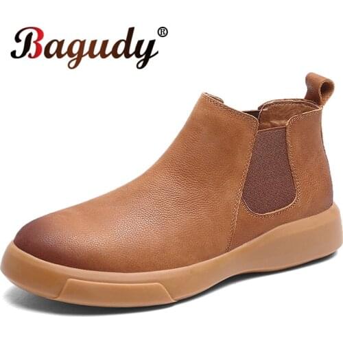 Classic Men Split Leather chelsea boots Casual Oxfords Warm plush shoes Outdoor Climbing Shoes Hiking Shoes Men Moccasins Shoes