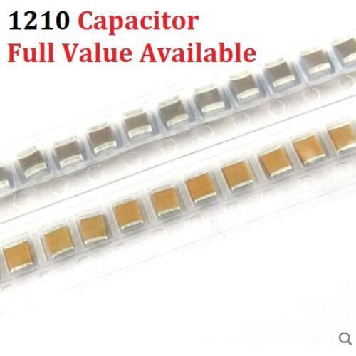 50PC 1210 SMD Capacitor 100NF 470NF 680NF 1UF 50V 2.2UF 4.7UF 10UF 22UF 47UF 100UF 104 474 684 105 225 475 106 226 476 107 0.1uf