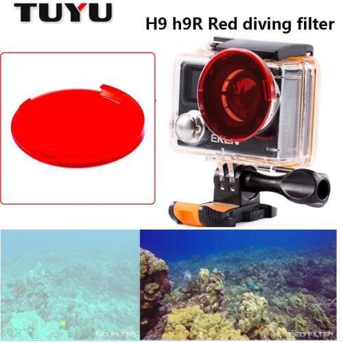 TUYU Red Diving Filter for h9 h9r h8r v8s h3r w9s w9 Camera Waterproof Case Red Filter Lens Cap For H9 camera Accessories