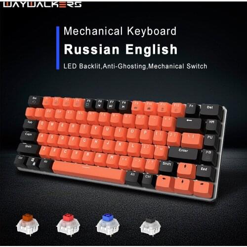 Waywalkers GK61 Mini Gaming Mechanical Keyboard LED Backlit For PC Laptop Computer Tablet Phone Russian