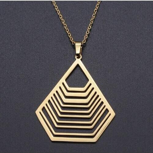 Fashion Geometric Stainless Steel Charm Necklace for Women Fashion Jewelry Necklaces Dropshipping Accept OEM Order Wholesale
