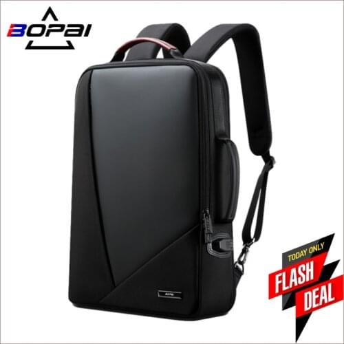 BOPAI 2021 Brand Laptop Backpack Anti-theft Waterproof School Backpacks USB Charging Men Business Travel Bag Backpack New Design