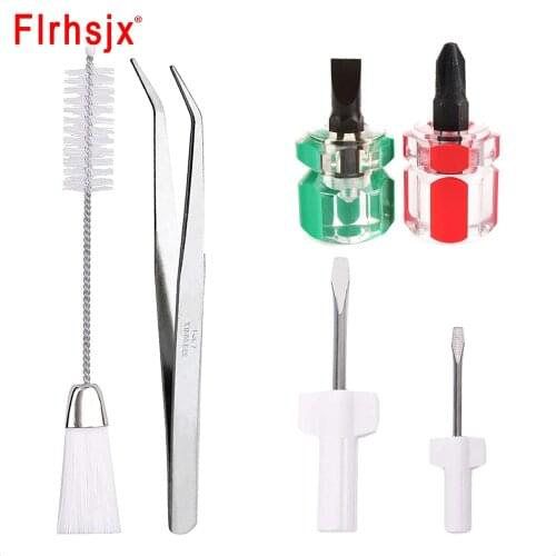 4/6pcs Pack Sewing Machine Repair Kit Sew Machine Cleaning Tools Screwdriver Tweezers Thread Clear Brush Home Sewing Supplies