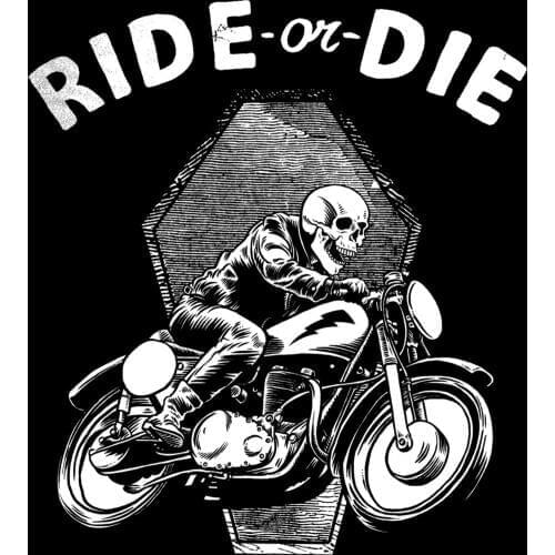 Ride or The Old School Decal Sticker Cafe Racer Bobber Ace Retro Skull #7