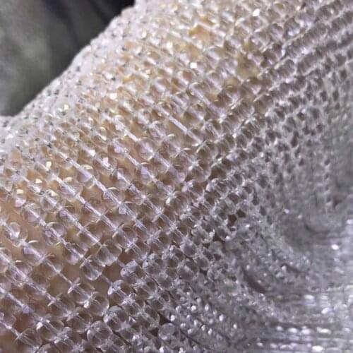 Natural stone white quartz jewellery faceted square beads for needlework making jewelry crystal perle DIY bracelet necklace