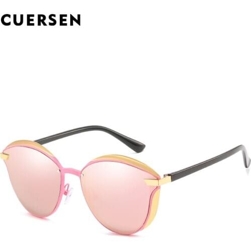 Mirror Cat Eye Sunglasses Shades for Women Vintage Pink Designer Luxury Sun Glasses Trending Products 2020 gafas de sol mujer