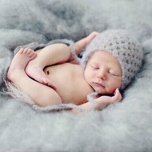 Handcraft Baby hand Knit Mohair Bonnet ,Baby Photography Props. Photography prop